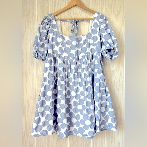 Altar’d State Boho Mini and Babydoll Dresses Blue and White Size L EUC - Picture 3 of 5